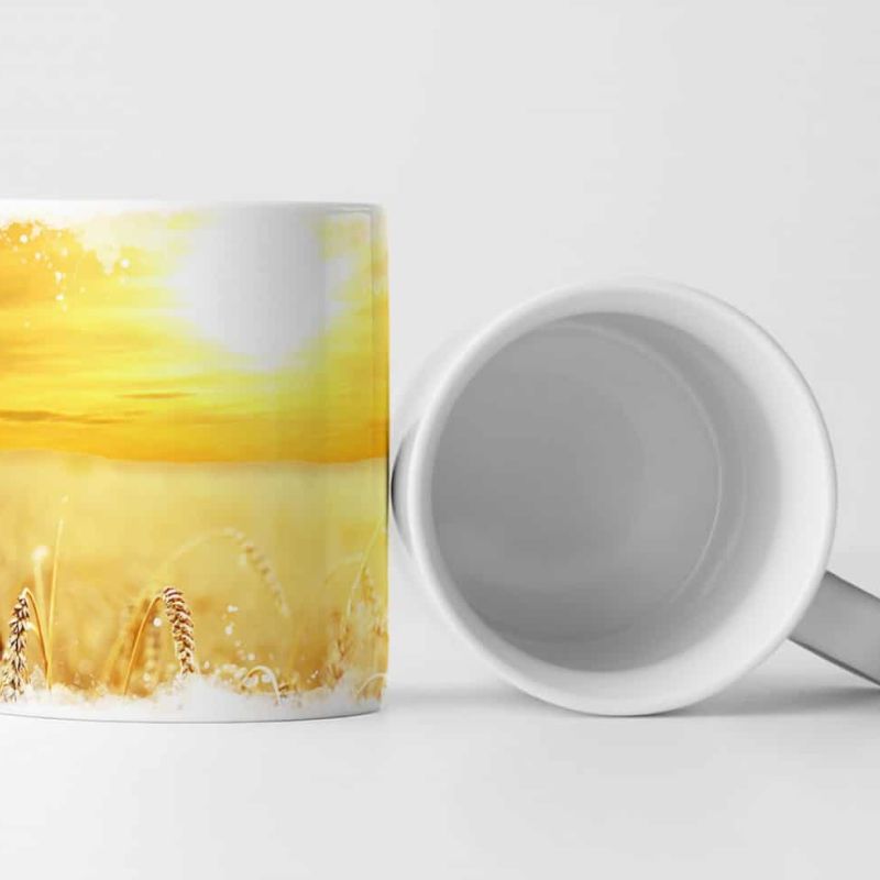 Tasse Geschenk Landschaftsfotografie – Sonne über Weizenfeld