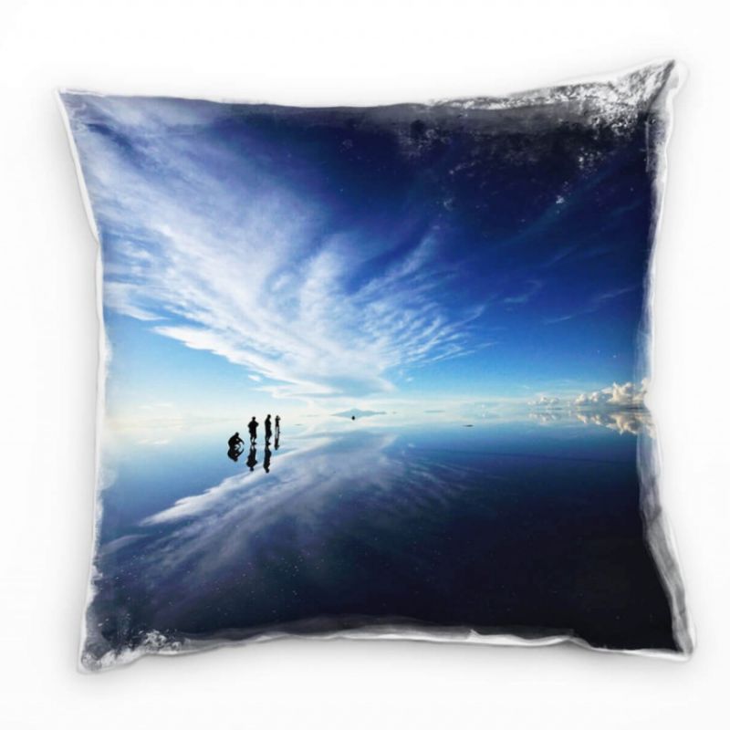 künstlerische Fotografie, türkis, blau, weiß Deko Kissen 40x40cm für Couch Sofa Lounge Zierkissen