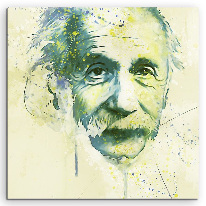 Albert Einstein Aqua 60x60cm Aqua Art Wandbild