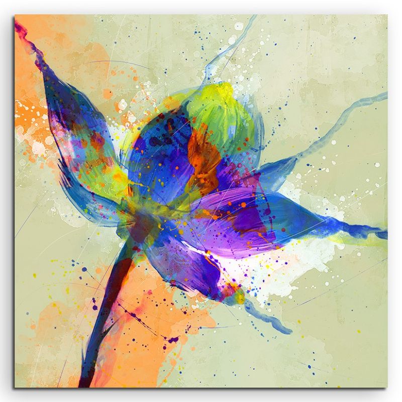 Blume III 60x60cm Aquarell Art Leinwandbild