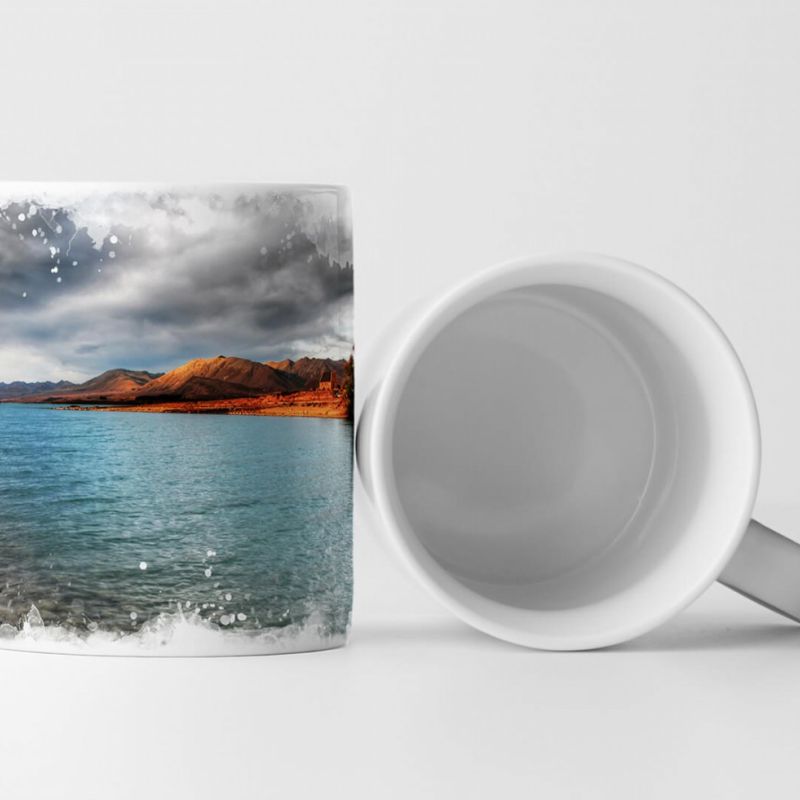 Tasse Geschenk Landschaftsfotografie – Flacher Fluss mit Steinen