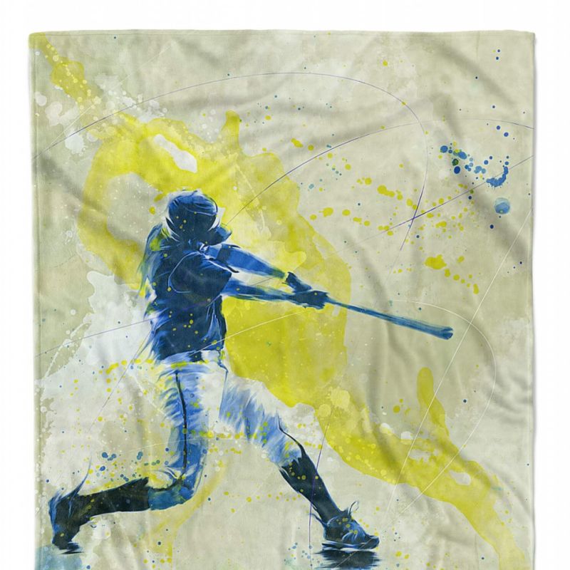 SplashArt Sport Handtuch Strandhandtuch Saunatuch Kuscheldecke Kunstvoll Baseball III Spo