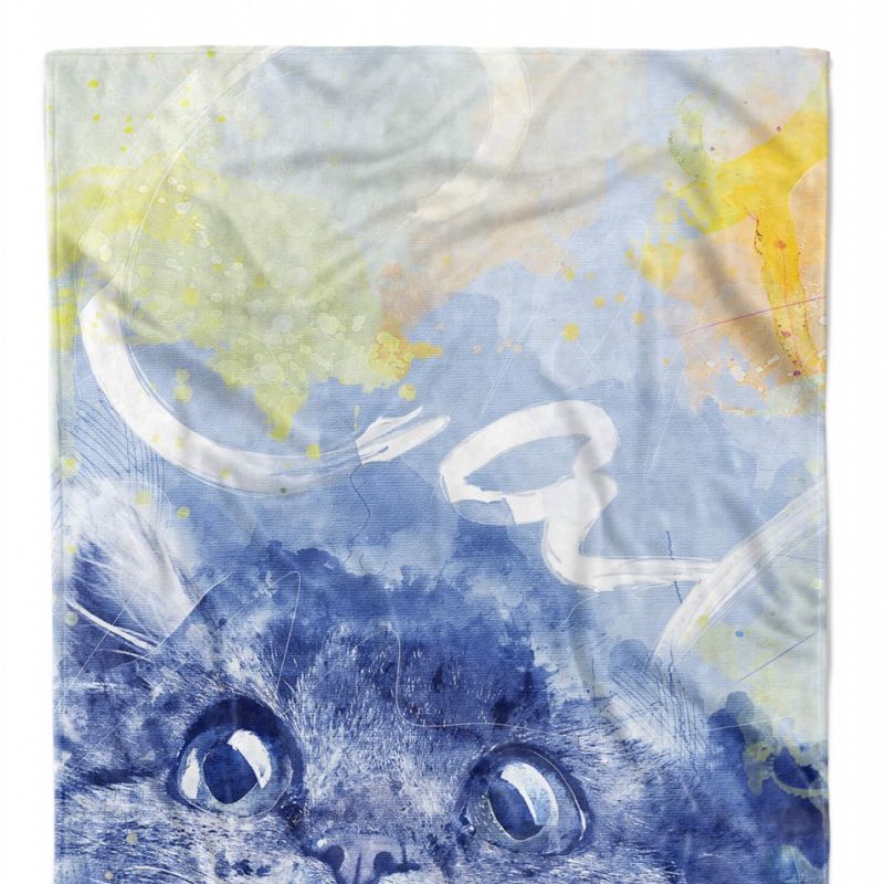 Handtuch Strandhandtuch Saunatuch Kuscheldecke SplashArt Tier Serie Kunstvoll Cat III Mot