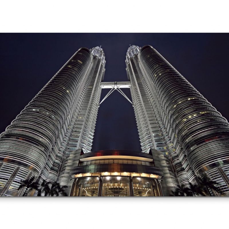 120x80cm Wandbild Kuala Lumpur Petronas Towers Nacht