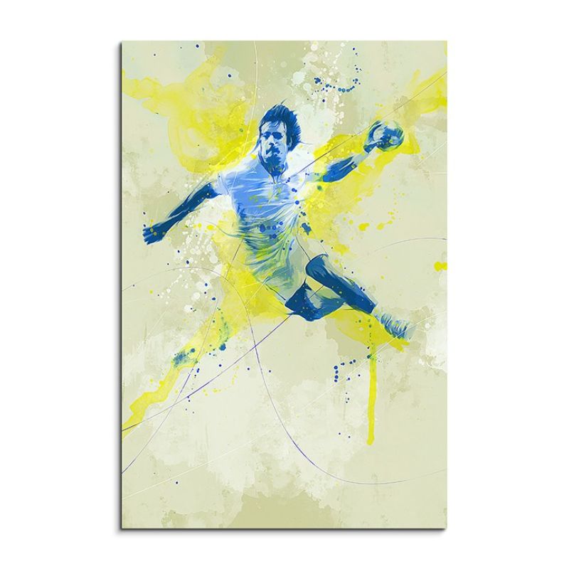 Handball 90x60cm SPORTBILDER Paul Sinus Art Splash Art Wandbild Aquarell Art