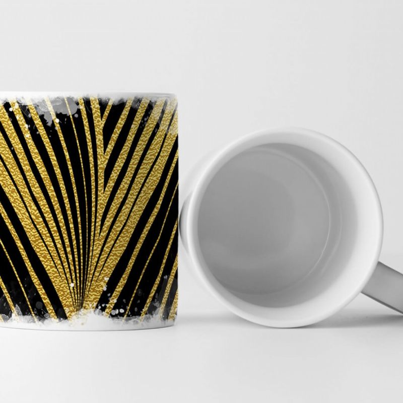 Tasse Geschenk Künstlerische Fotografie – Schwarz goldenes Muster