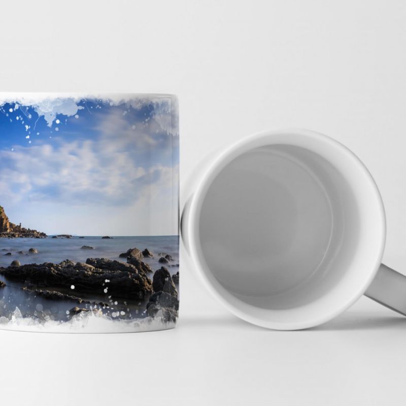 Tasse Geschenk Leuchtturm auf den Felsen