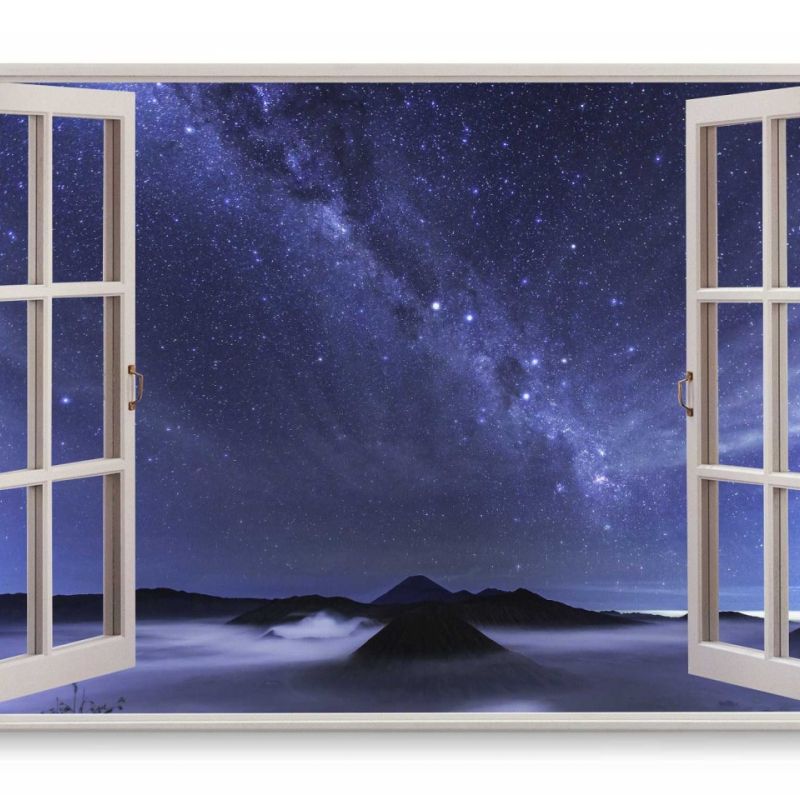 Wandbild 120x80cm Fensterbild Milchstraße Astrofotografie Sterne Sternenhimmel