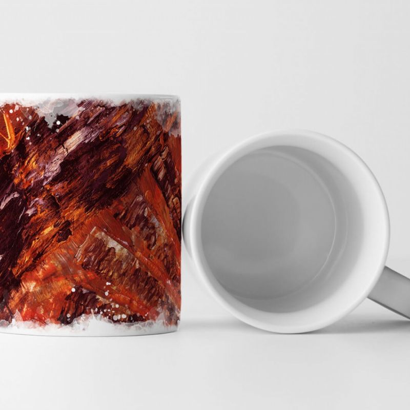 Tasse Geschenk orange; dunkelrote Abstraktion