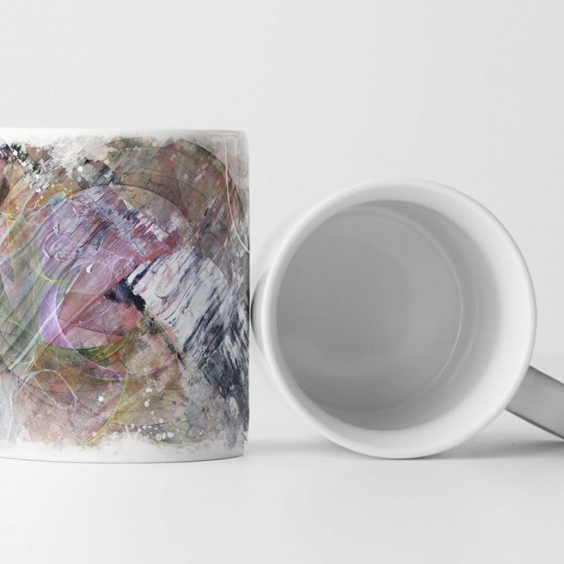 Tasse Geschenk bunte Farben und weiße Grundierung, modern