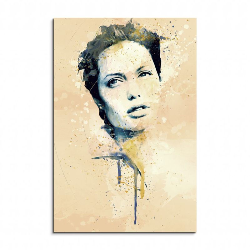 Angelina Jolie IV Aqua 90x60cm Wandbild Aquarell Art