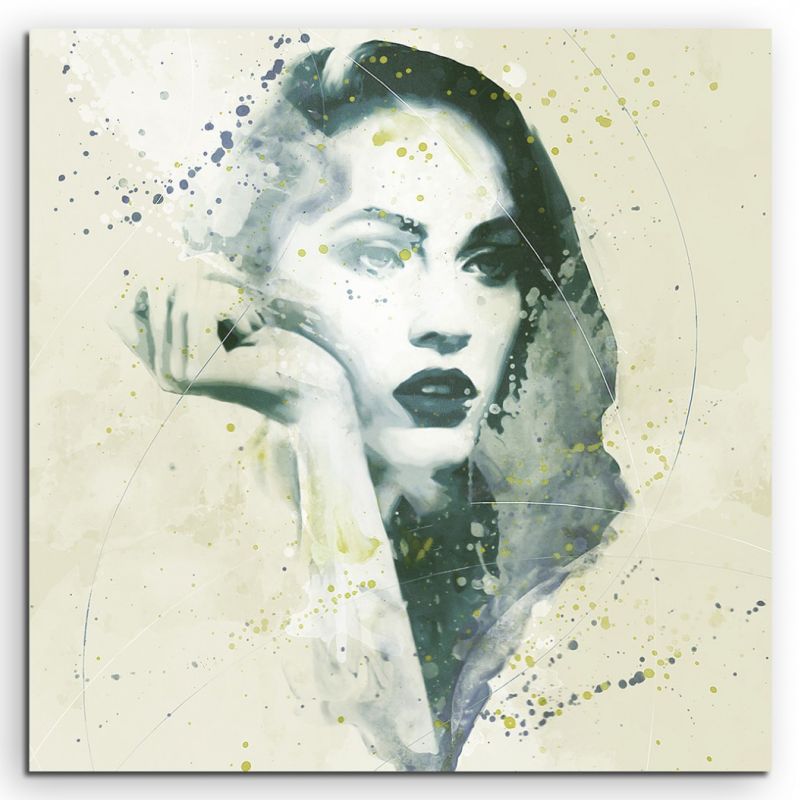 Megan Fox II Aqua 60x60cm Wandbild Aquarell Art