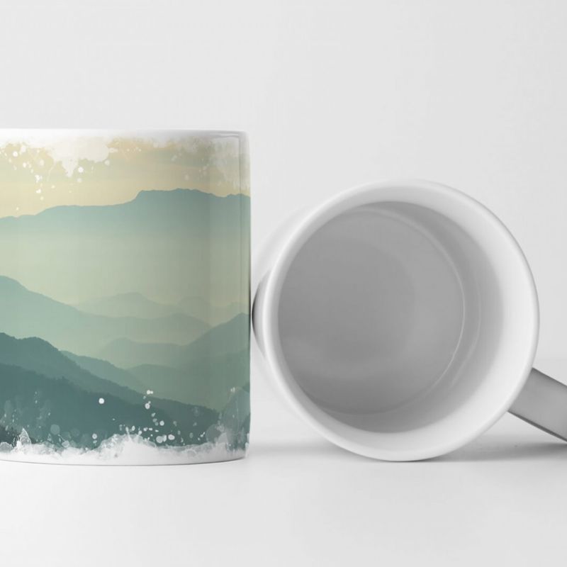 Tasse Geschenk Graues Gebirgspanorama