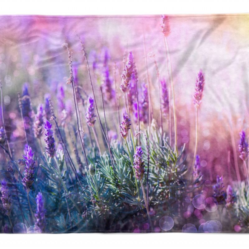 Handtuch Strandhandtuch Saunatuch Kuscheldecke  mit Fotomotiv Lavendel Sommer Sc