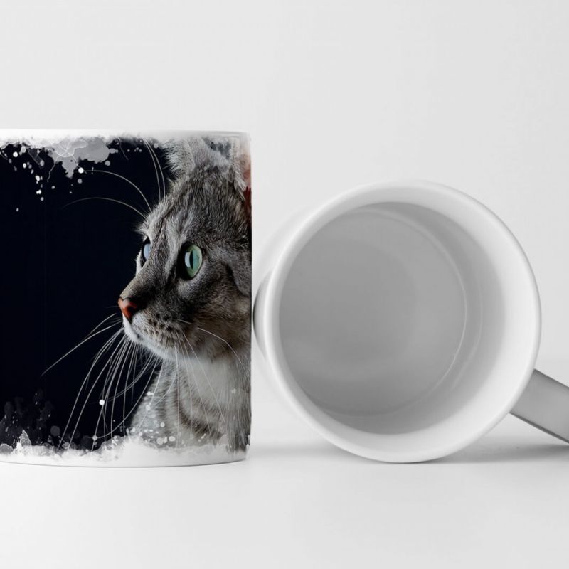 Tasse Geschenk Tierfotografie – Seitenporträt einer jungen Katze