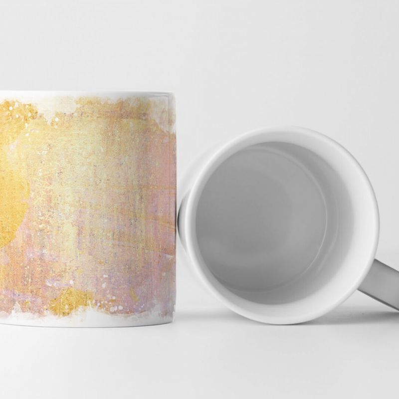 Tasse Geschenk goldrote-mandelweiße Abstraktion