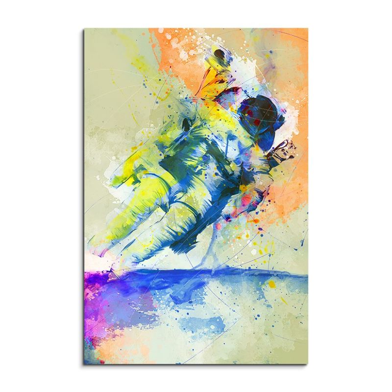 Astronaut I 90x60cm Aquarell Art Leinwandbild