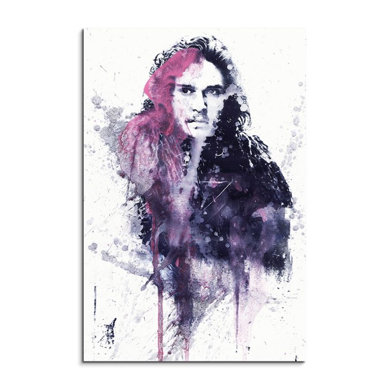 Game of Thrones Jon Snow 90x60cm  Aquarell Art Leinwandbild