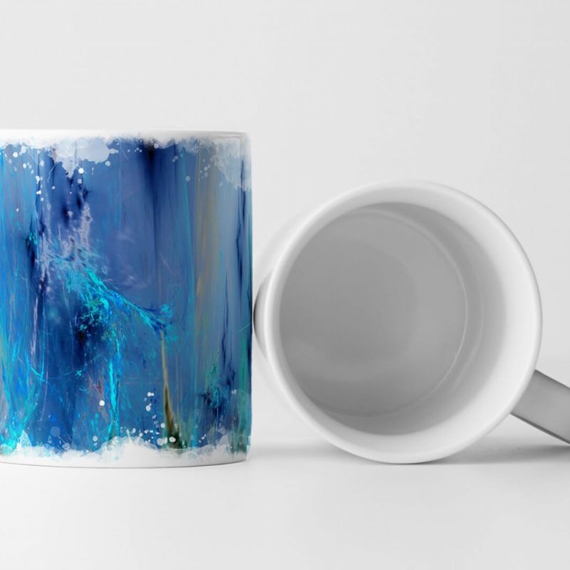 Tasse Geschenk Abstrakte blaue Farbschlieren