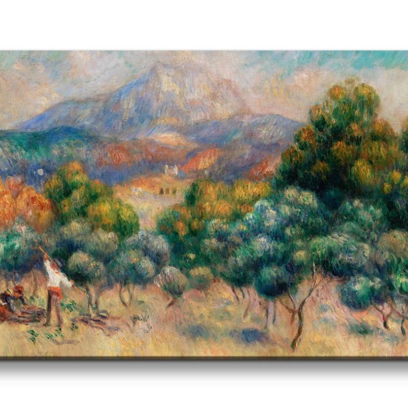 Remaster 120x60cm Pierre-Auguste Renoir weltberühmtes Wandbild Impressionismus Mount of Sainte-Victo