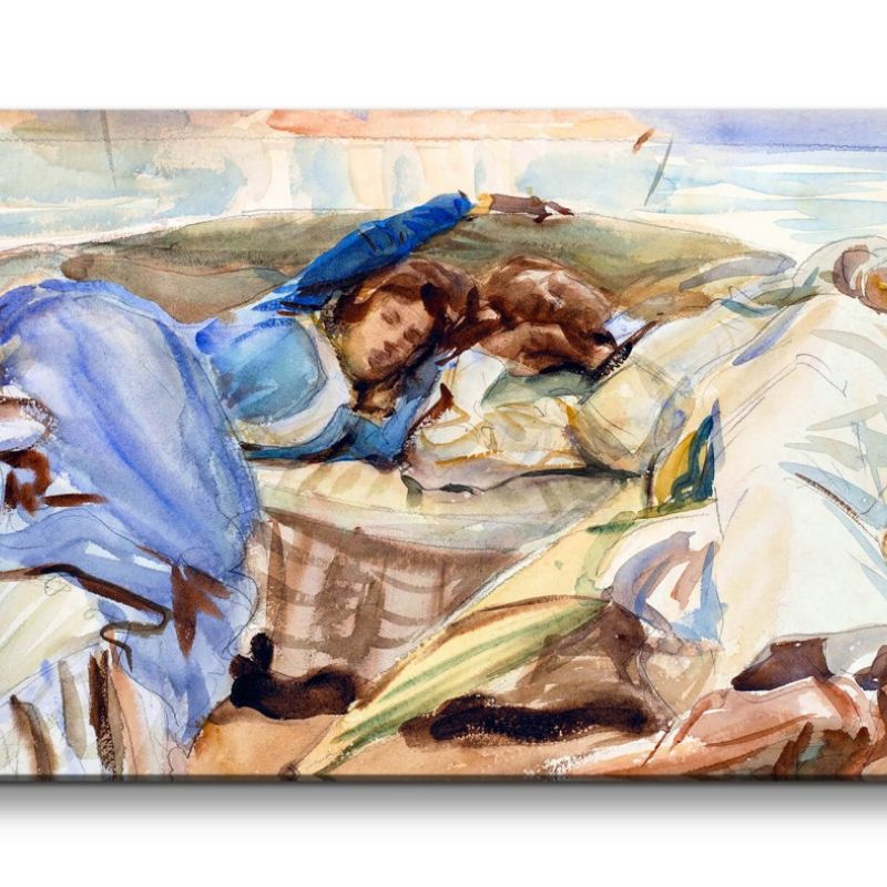 Remaster 120x60cm John Singer Altmeister Weltberühmt zeitlose Two Figures in a Boat Italien