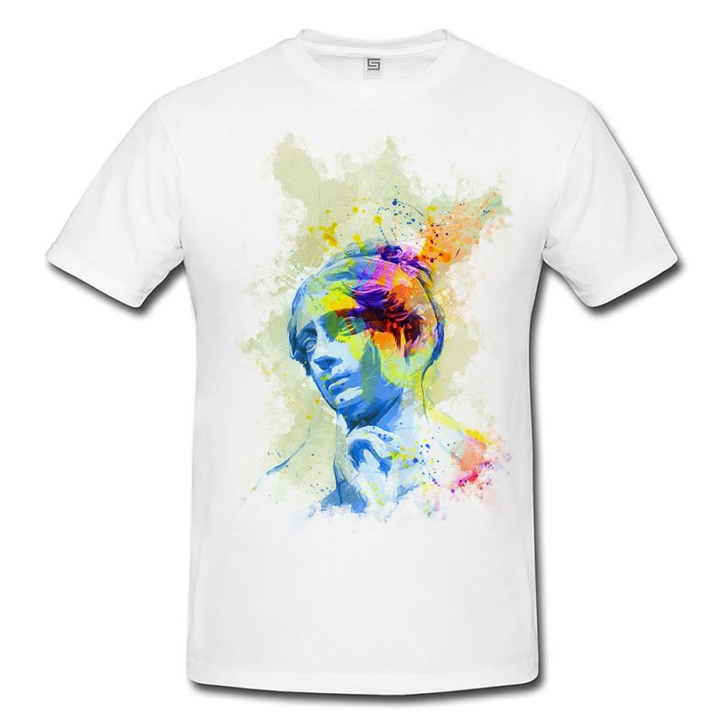 Griechische Statue III Herren T- Shirt , Stylisch aus Paul Sinus Aquarell Color