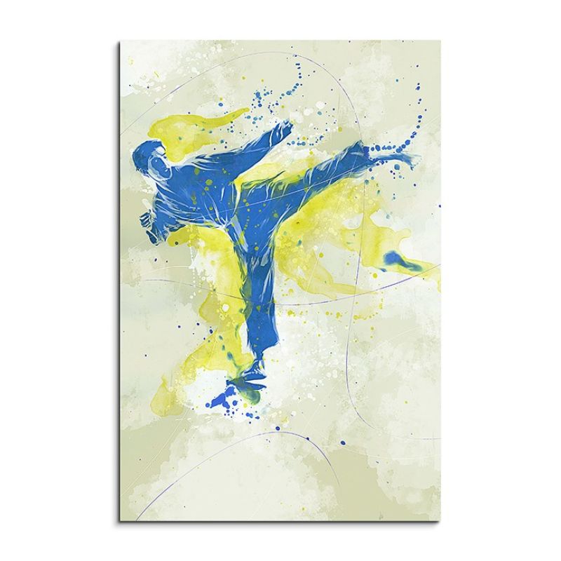 Karate I 90x60cm SPORTBILDER Paul Sinus Art Splash Art Wandbild Aquarell Art