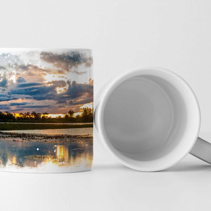 Tasse Geschenk Landschaftsfotografie – Farbenfroher Sonnenaufgang Pantanal Brasilien