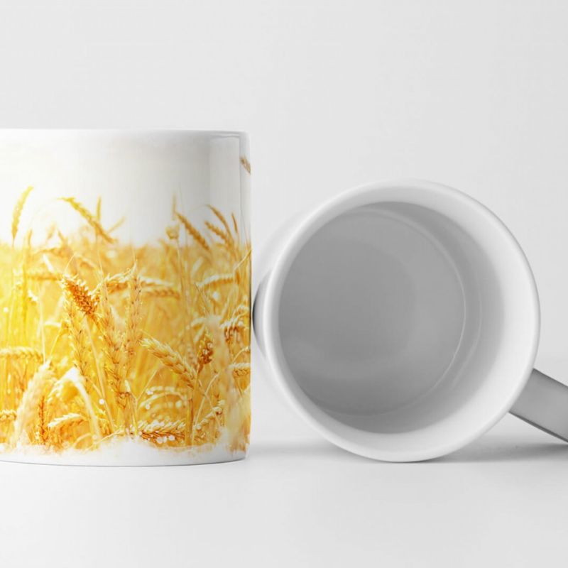 Tasse Geschenk Landschaftsfotografie – Sonniges gold gelbes Weizenfeld