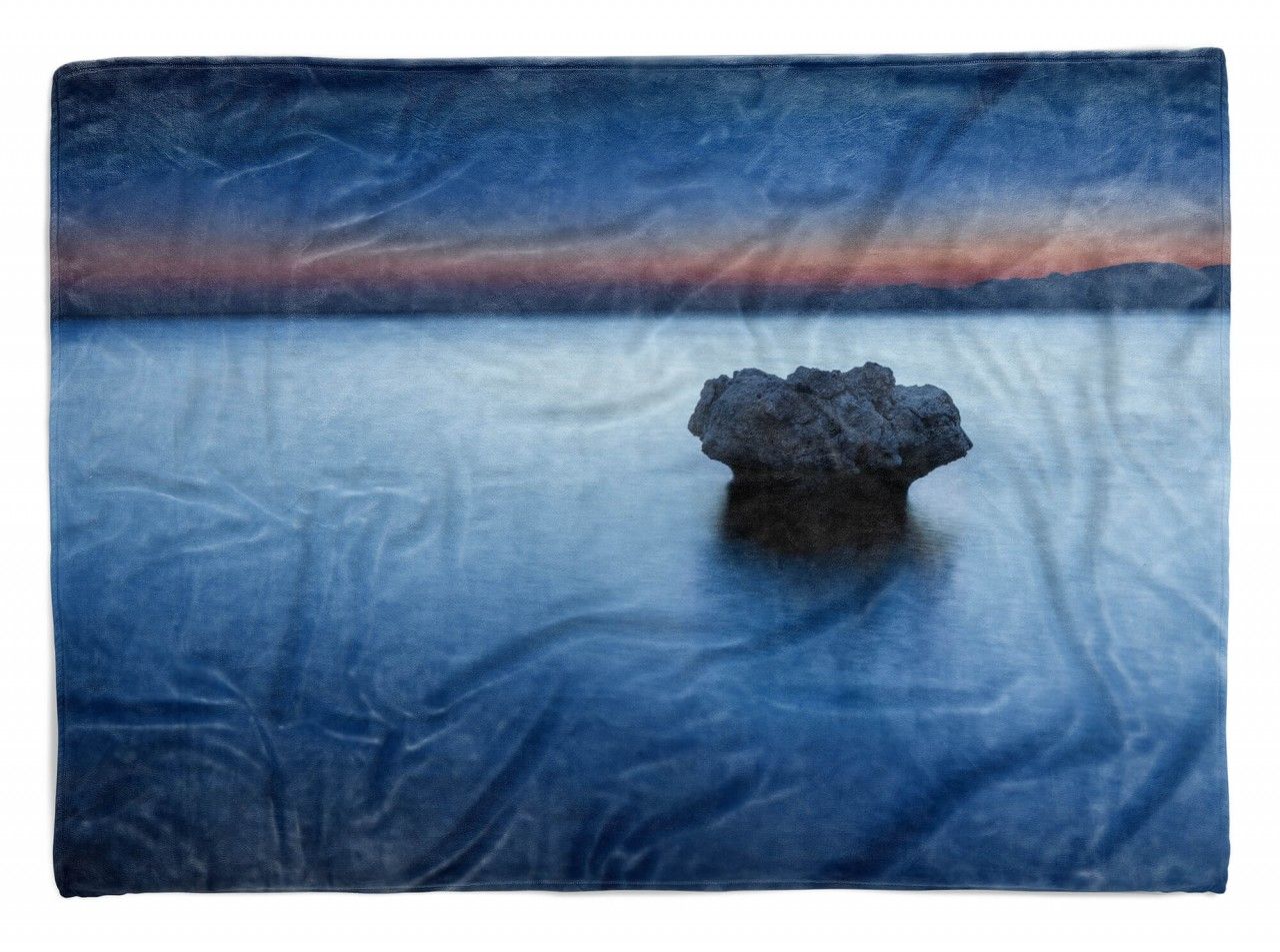 Handtuch Strandhandtuch Saunatuch Kuscheldecke  mit Fotomotiv Abenddämmerung Mee