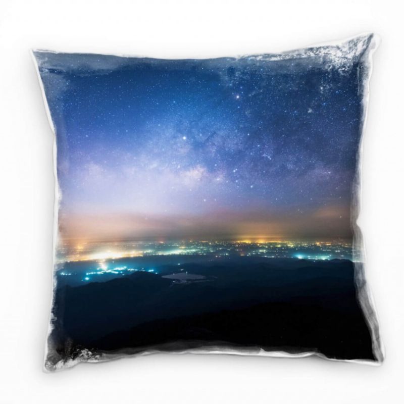 Landschaft, Sterne, Nacht, Milchstraße Deko Kissen 40x40cm für Couch Sofa Lounge Zierkissen