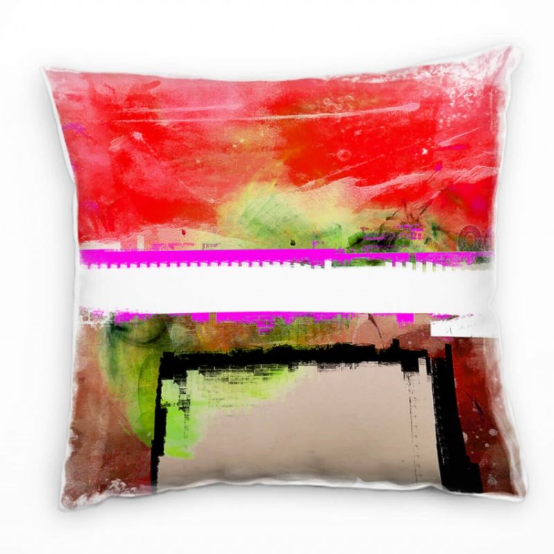 Couch Sofa Lounge Zierkissen in 40x40cm Leuchthellrot Pink Weiß Schwarz Gelbgrün Rotbraun