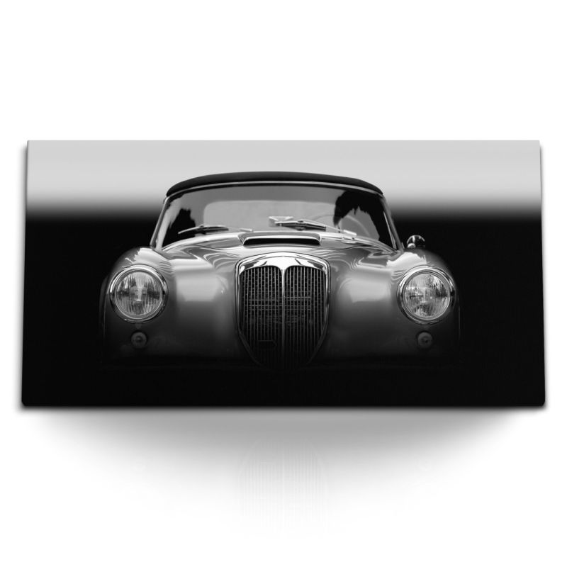 Kunstdruck Bilder 120x60cm Schwarz Weiß Fotografie Oldtimer Traumauto Auto