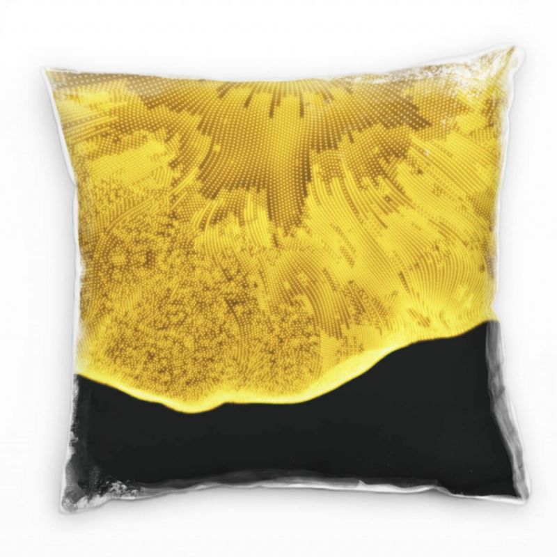 Abstrakt, dreidimensional, gold, schwarz Deko Kissen 40x40cm für Couch Sofa Lounge Zierkissen