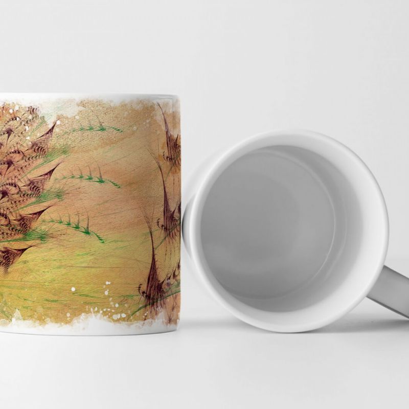 Tasse Geschenk Kunst beige Frakturen