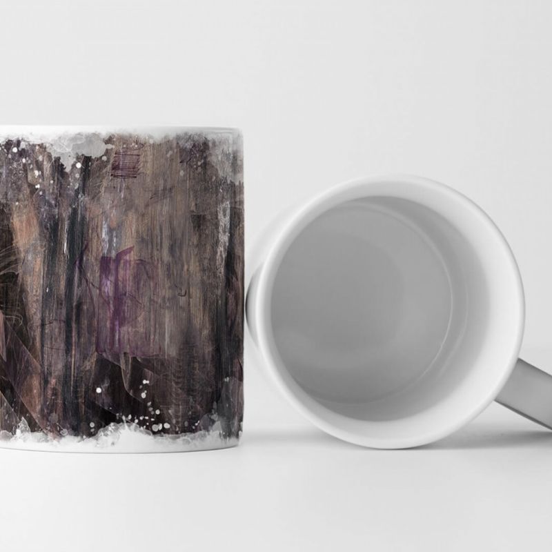 Tasse Geschenk düster, schwarz, violett, anthrazit, modern