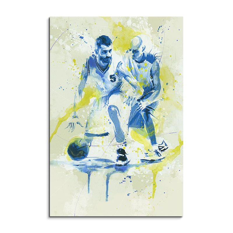 Basketball I 90x60cm SPORTBILDER Paul Sinus Art Splash Art Wandbild Aquarell Art