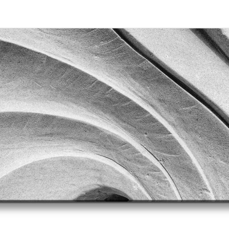 Leinwandbild 120x60cm Betonform Welle Schwarz Weiß Fotokunst Dekorativ