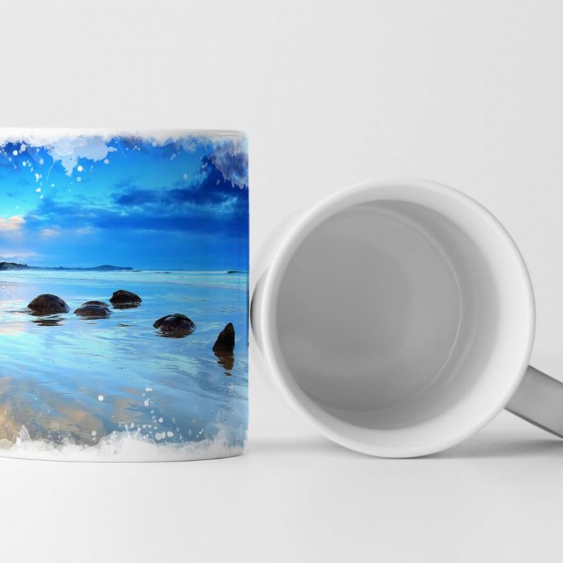 Tasse Geschenk Landschaftsfotografie – Ein Morgen in Moeraki Boulders Neuseeland