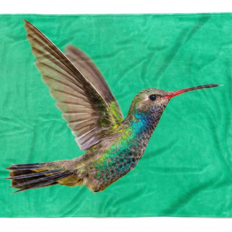 Handtuch Strandhandtuch Saunatuch Kuscheldecke  mit Tiermotiv Kolibri im Flug Mo