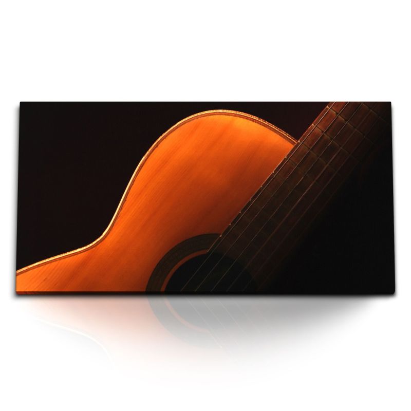 Kunstdruck Bilder 120x60cm Gitarre Kunstvoll Klassisch Musik Fotokunst Saiten