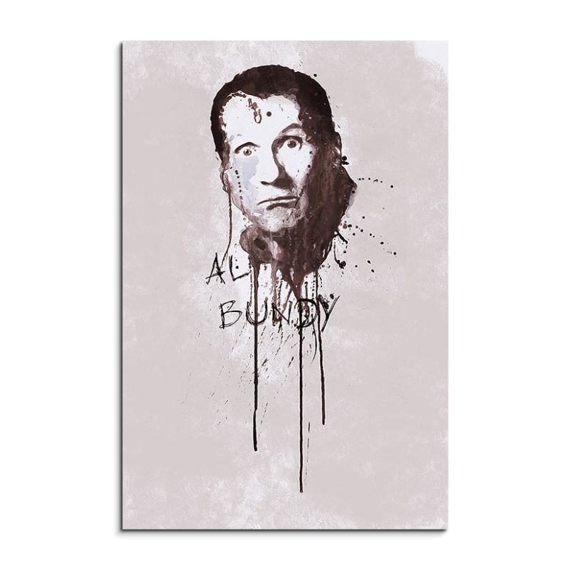 Al Bundy 90x60cm Aquarell Art Wandbild auf Leinwand fertig gerahmt Original Sinus Art