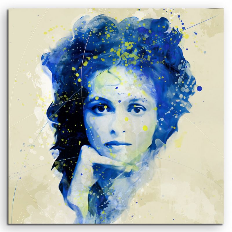 Helena Bonham I Aqua 60x60cm Wandbild Aquarell Art