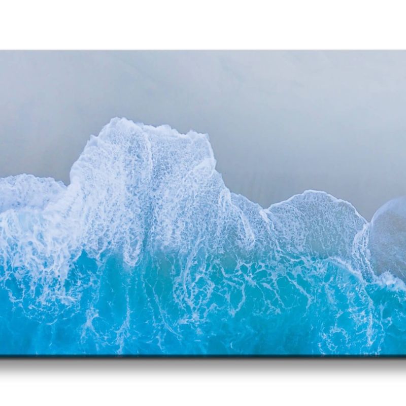 Leinwandbild 120x60cm Meer aus der Vogelperspektive Welle Strand Fotokunst