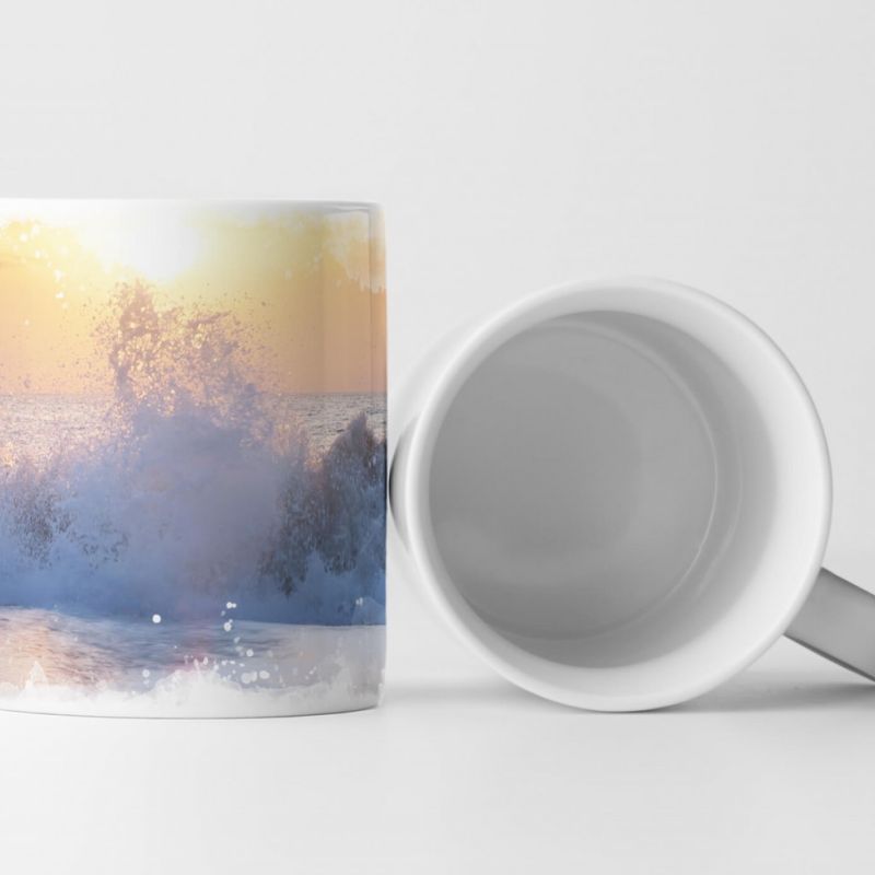 Tasse Geschenk Gebrochene Wellen am Strand