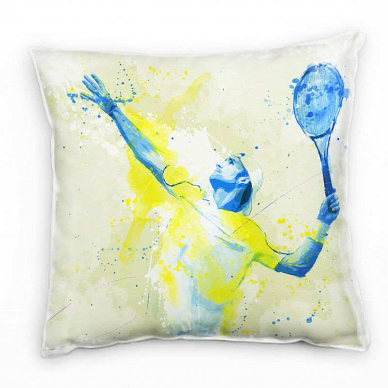 Tennis I Deko Kissen Bezug 40x40cm für Couch Sofa Lounge Zierkissen