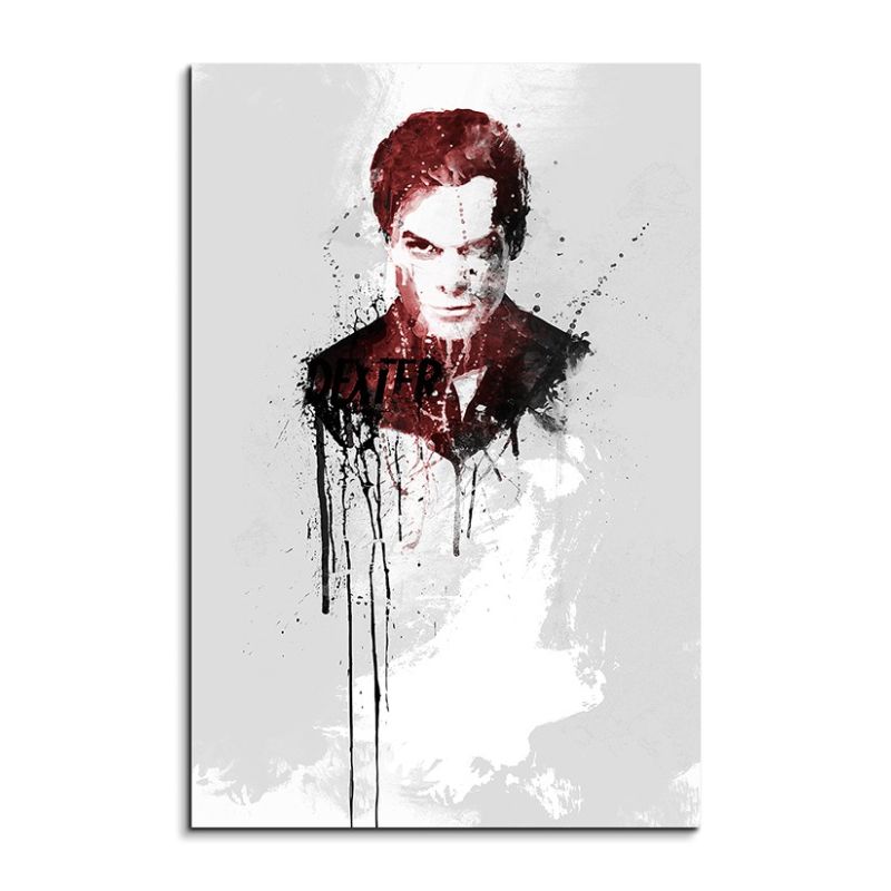 Dexter 90x60cm Aquarell Art Wandbild auf Leinwand fertig gerahmt Original Sinus Art