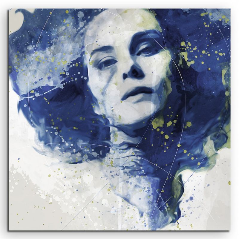 Michelle Dockery II Aqua 60x60cm Wandbild Aquarell Art