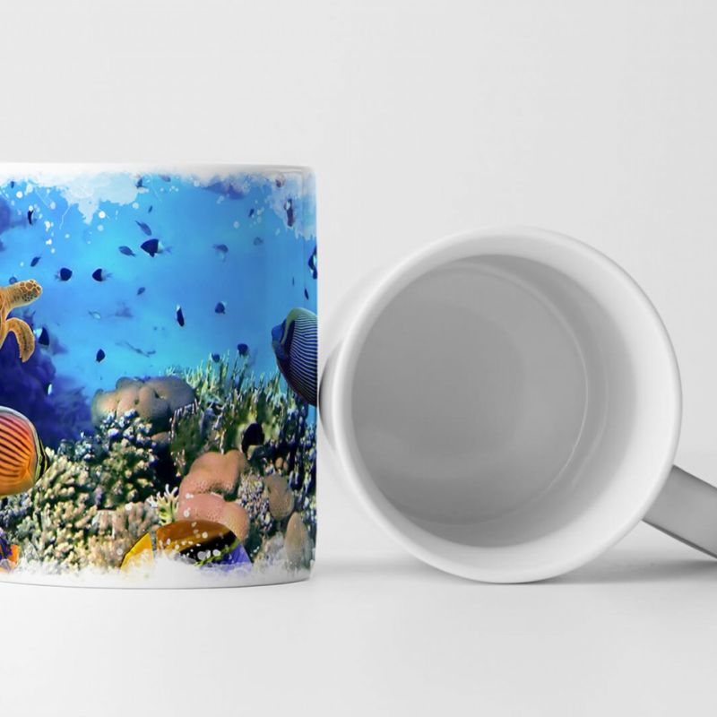 Tasse Geschenk Digitale Grafik – Bunte Unterwasserwelt