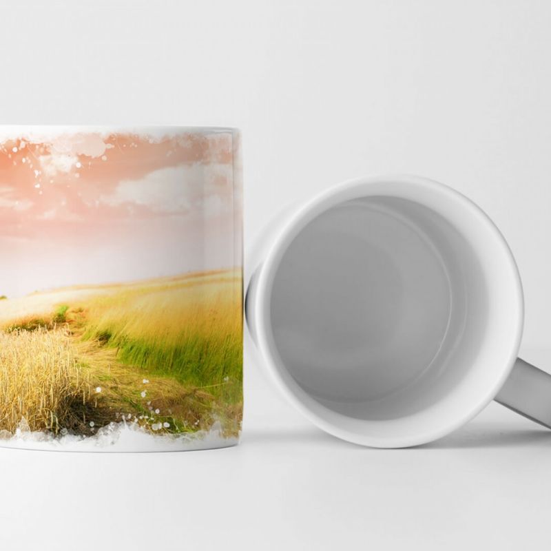 Tasse Geschenk Naturfotografie – Weizenfeld und Grasfeld